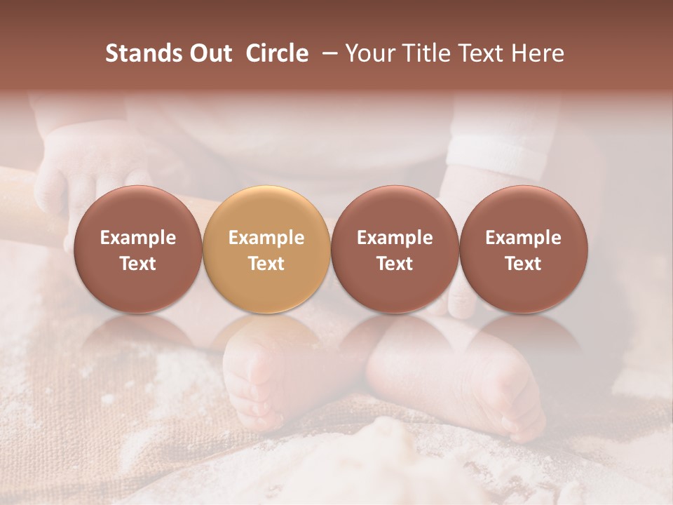 A Baby Holding A Rolling Pin On Top Of A Table PowerPoint Template