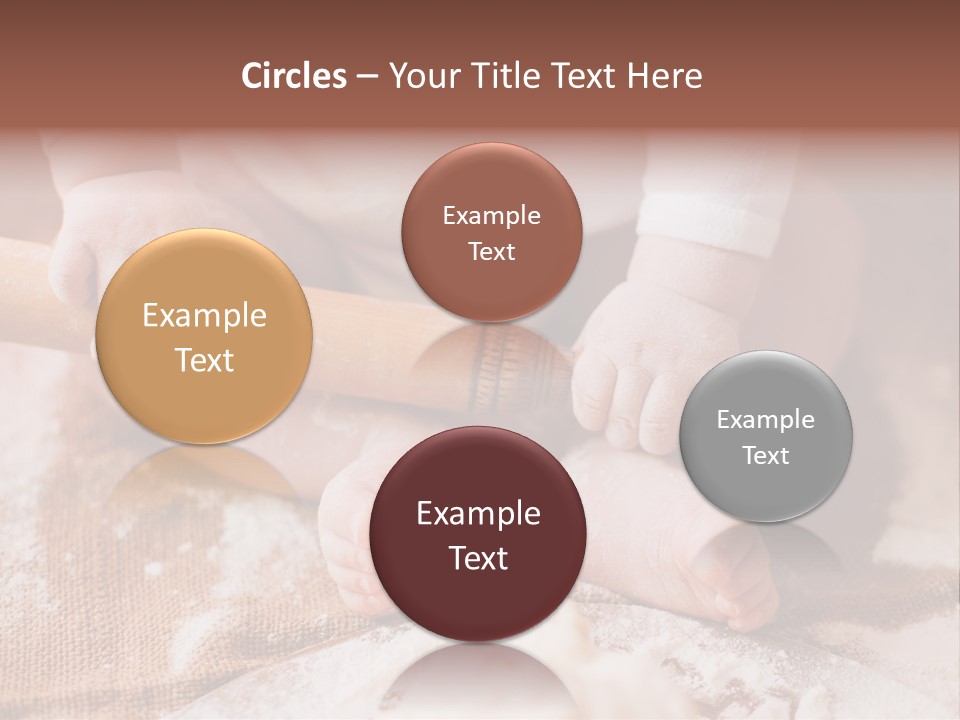 A Baby Holding A Rolling Pin On Top Of A Table PowerPoint Template