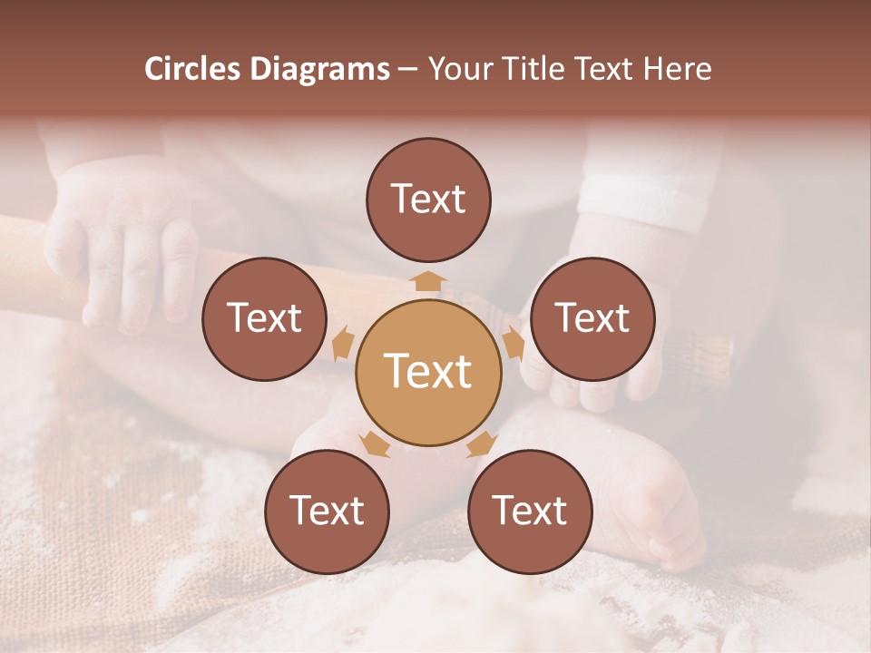 A Baby Holding A Rolling Pin On Top Of A Table PowerPoint Template