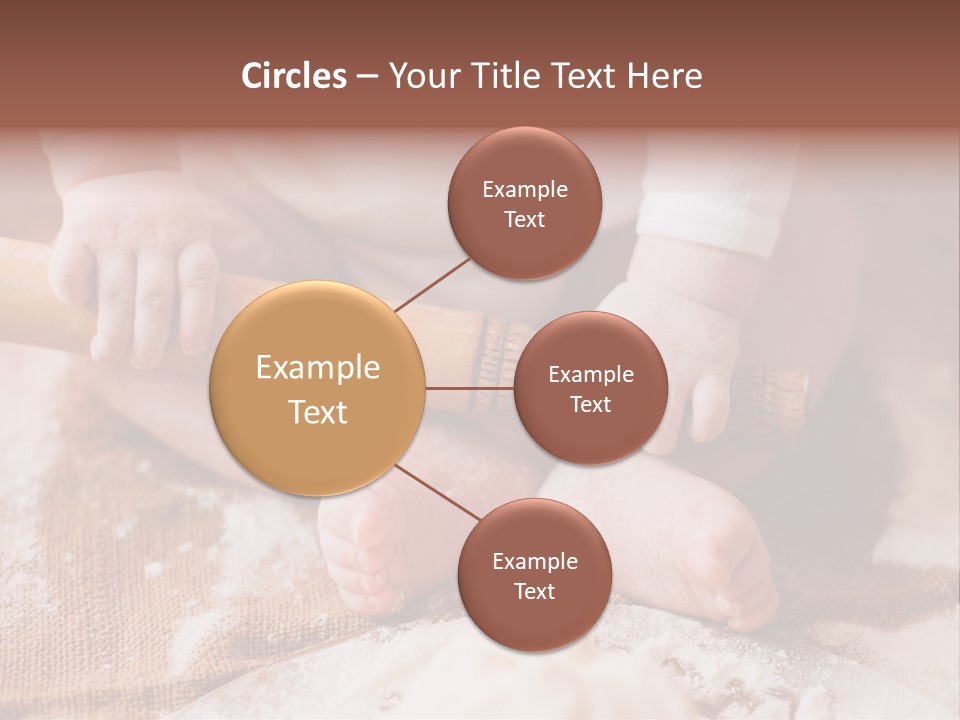 A Baby Holding A Rolling Pin On Top Of A Table PowerPoint Template