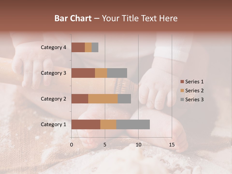 A Baby Holding A Rolling Pin On Top Of A Table PowerPoint Template