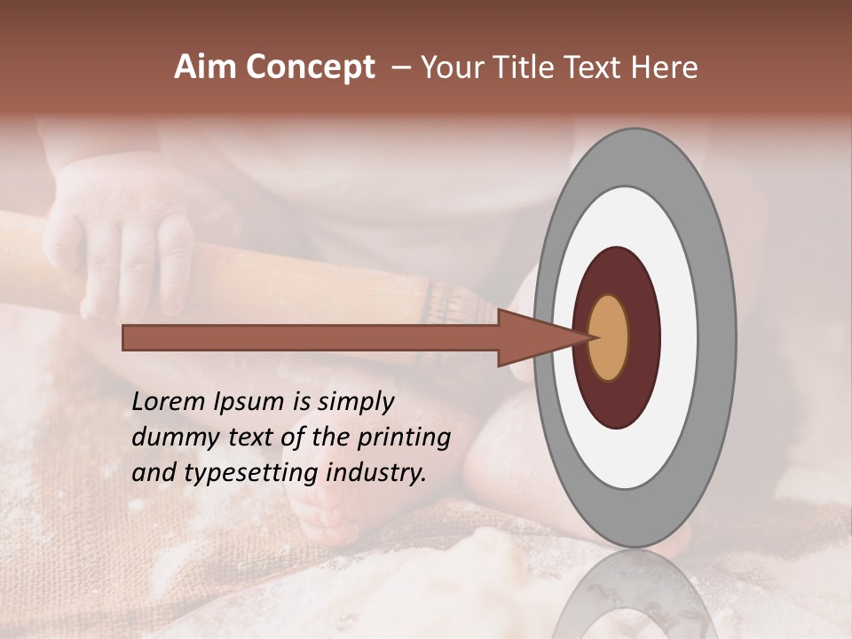 A Baby Holding A Rolling Pin On Top Of A Table PowerPoint Template