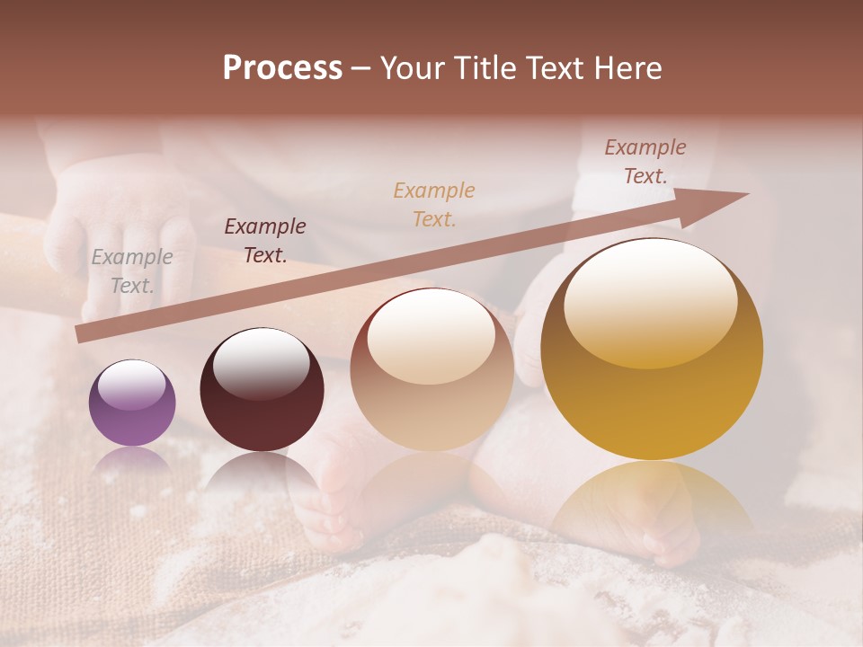 A Baby Holding A Rolling Pin On Top Of A Table PowerPoint Template