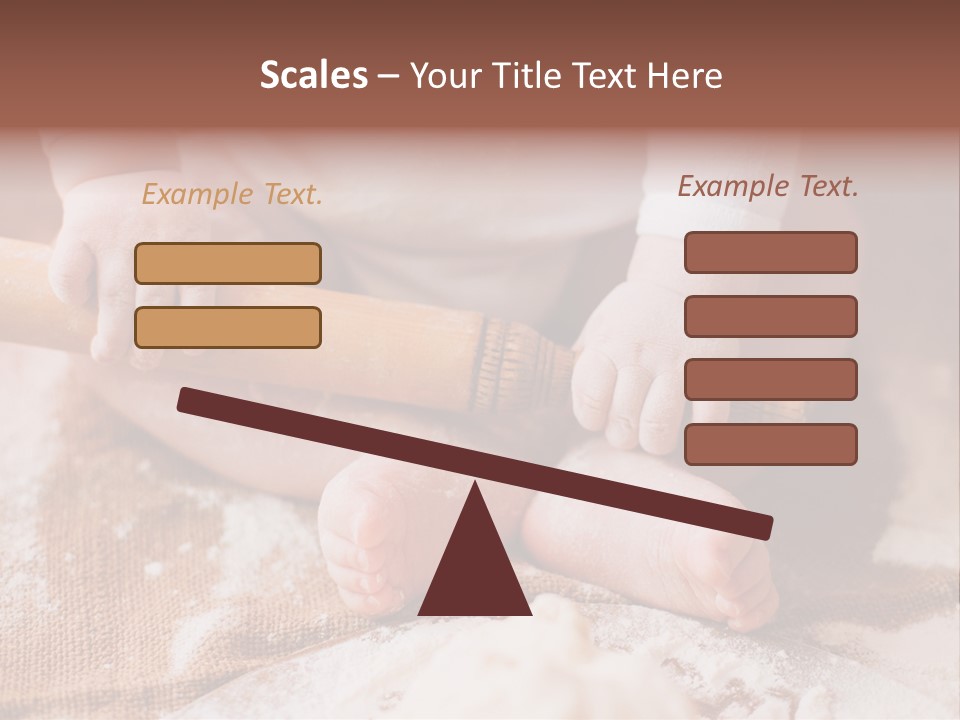 A Baby Holding A Rolling Pin On Top Of A Table PowerPoint Template