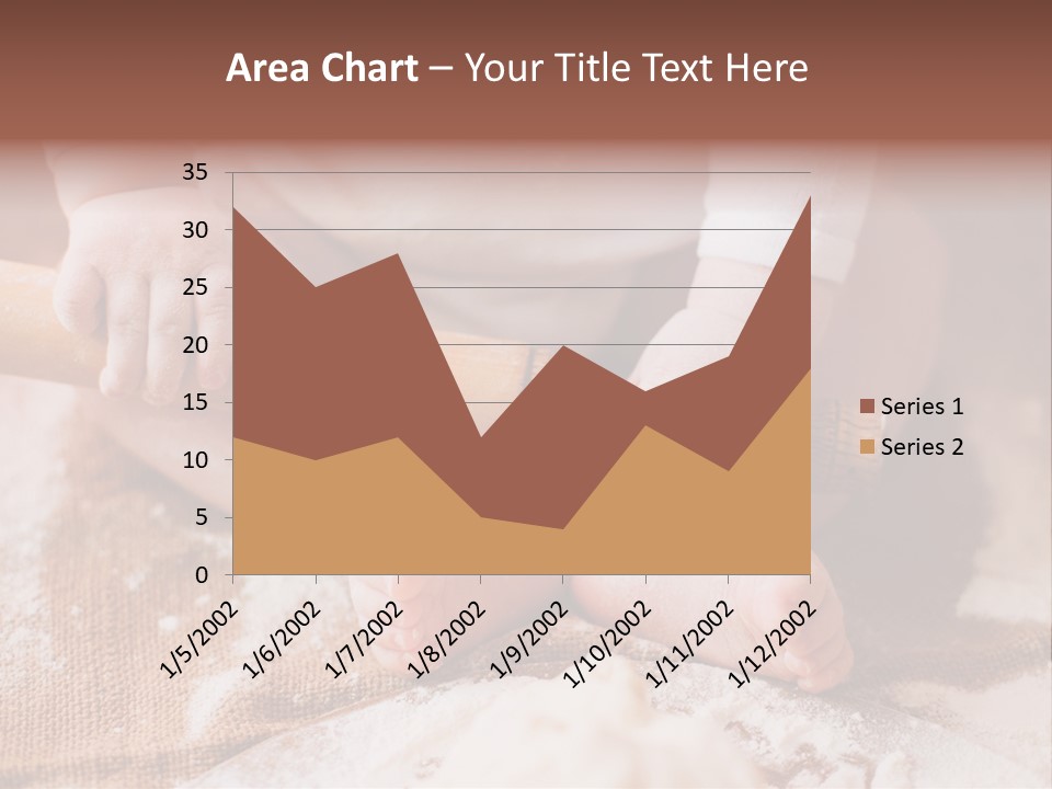 A Baby Holding A Rolling Pin On Top Of A Table PowerPoint Template