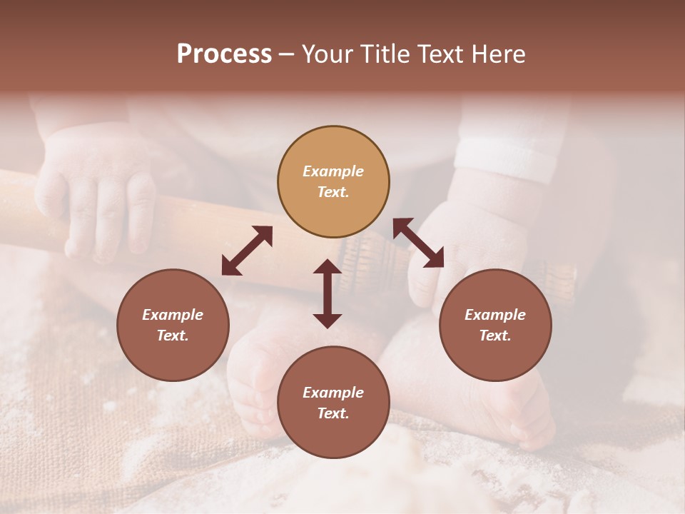 A Baby Holding A Rolling Pin On Top Of A Table PowerPoint Template