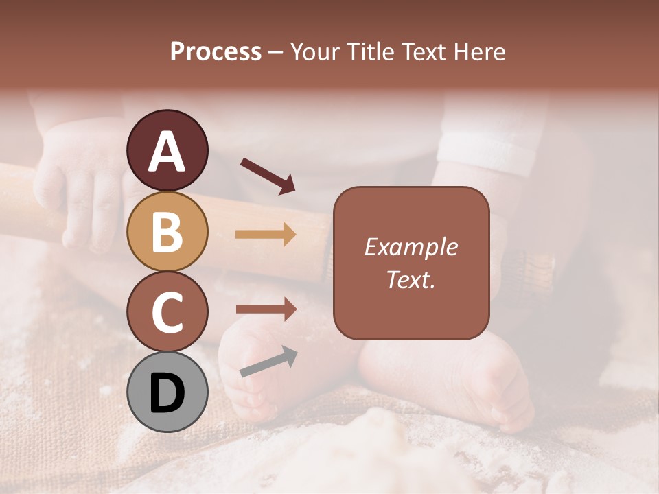 A Baby Holding A Rolling Pin On Top Of A Table PowerPoint Template