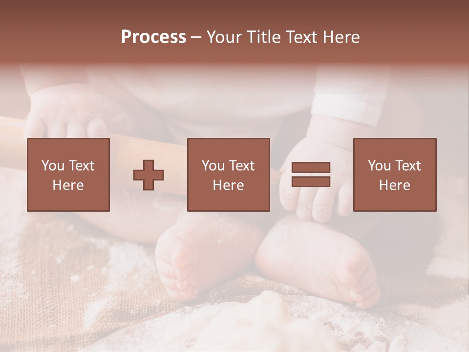 A Baby Holding A Rolling Pin On Top Of A Table PowerPoint Template