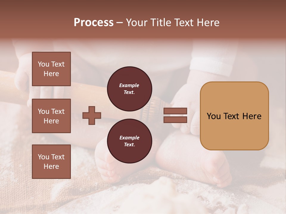 A Baby Holding A Rolling Pin On Top Of A Table PowerPoint Template