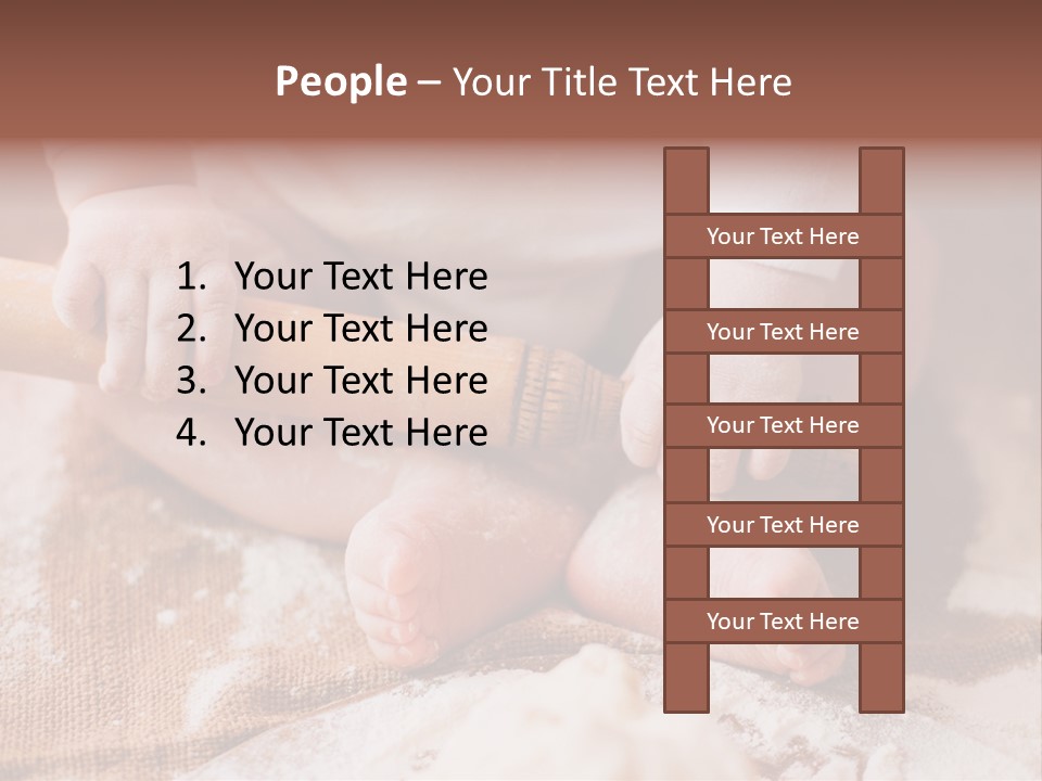 A Baby Holding A Rolling Pin On Top Of A Table PowerPoint Template