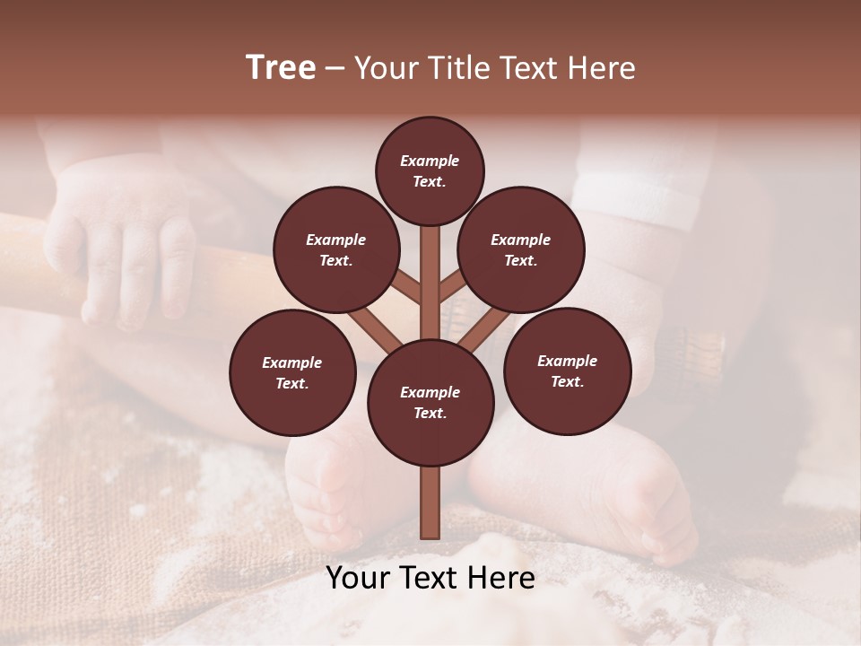 A Baby Holding A Rolling Pin On Top Of A Table PowerPoint Template