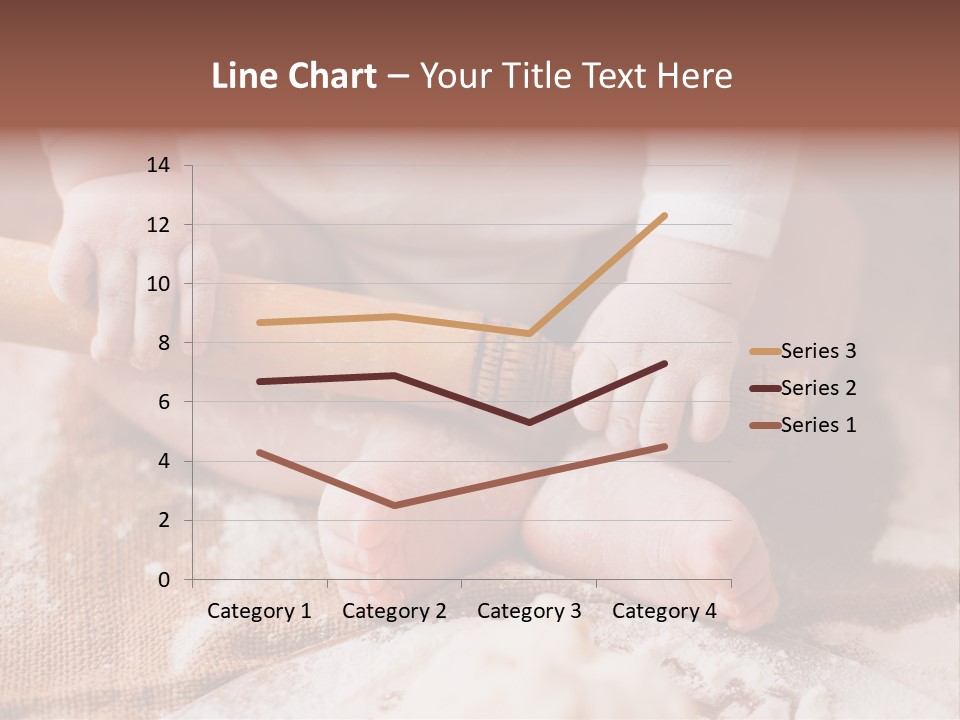 A Baby Holding A Rolling Pin On Top Of A Table PowerPoint Template