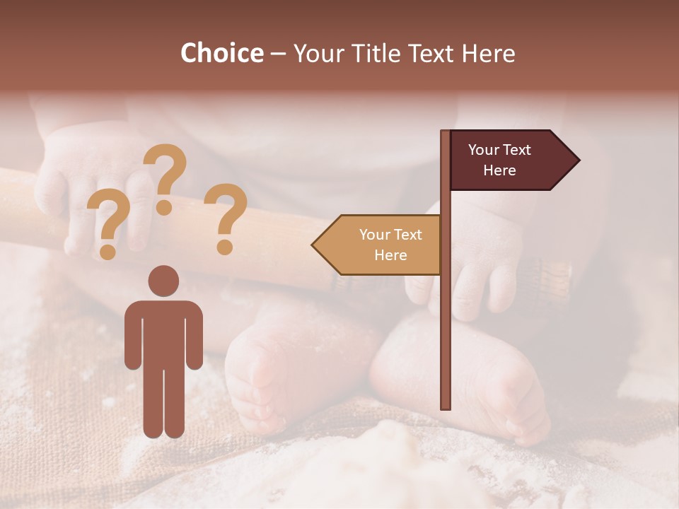 A Baby Holding A Rolling Pin On Top Of A Table PowerPoint Template