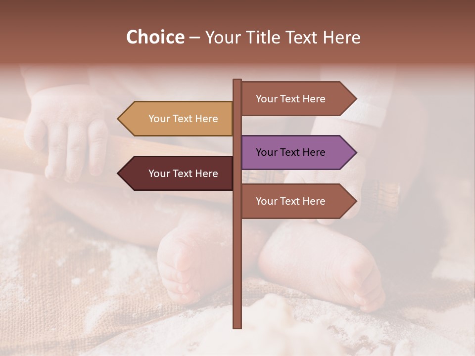 A Baby Holding A Rolling Pin On Top Of A Table PowerPoint Template