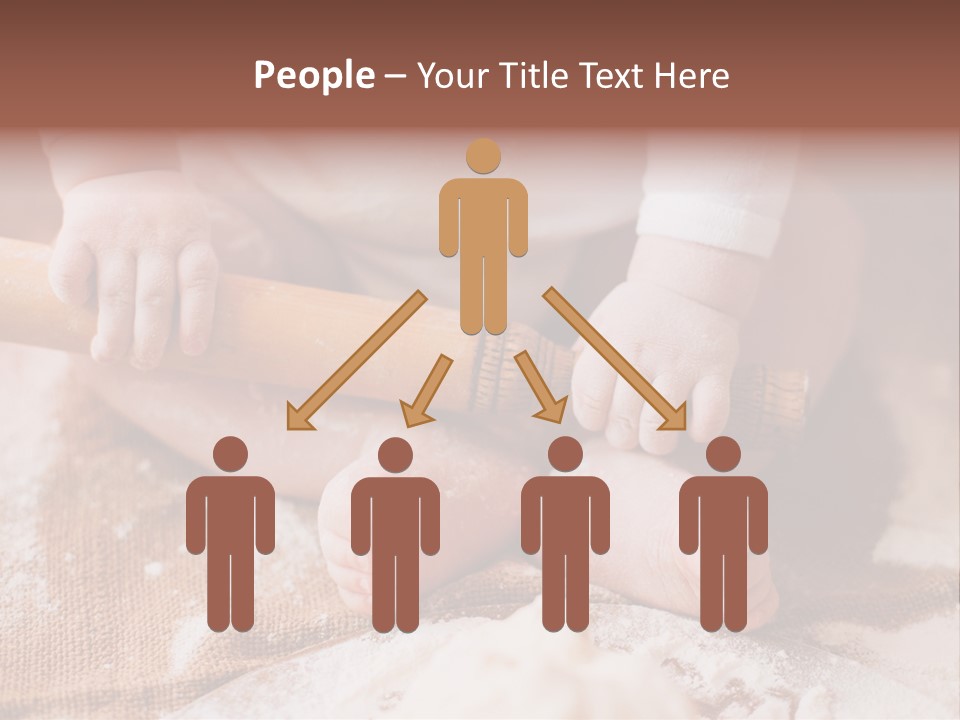 A Baby Holding A Rolling Pin On Top Of A Table PowerPoint Template