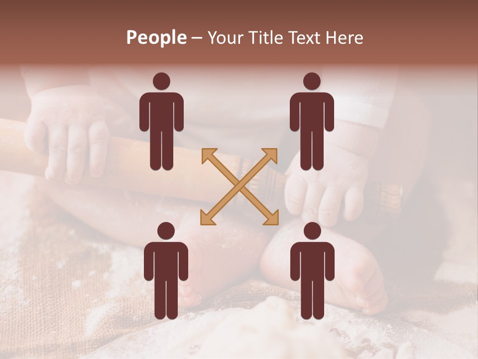 A Baby Holding A Rolling Pin On Top Of A Table PowerPoint Template