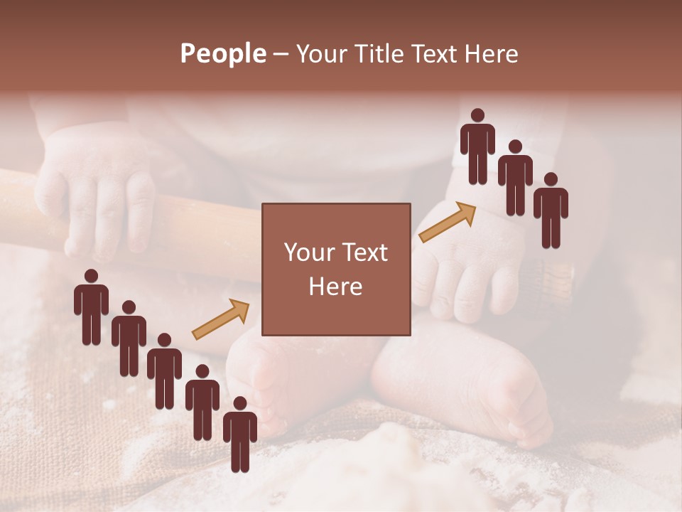 A Baby Holding A Rolling Pin On Top Of A Table PowerPoint Template