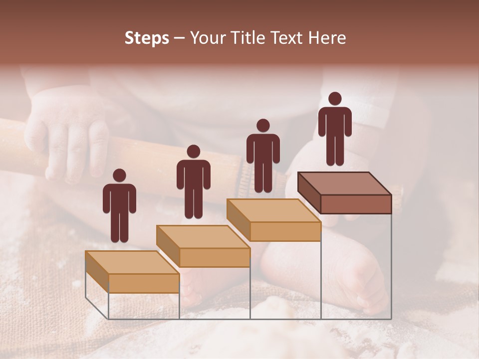 A Baby Holding A Rolling Pin On Top Of A Table PowerPoint Template
