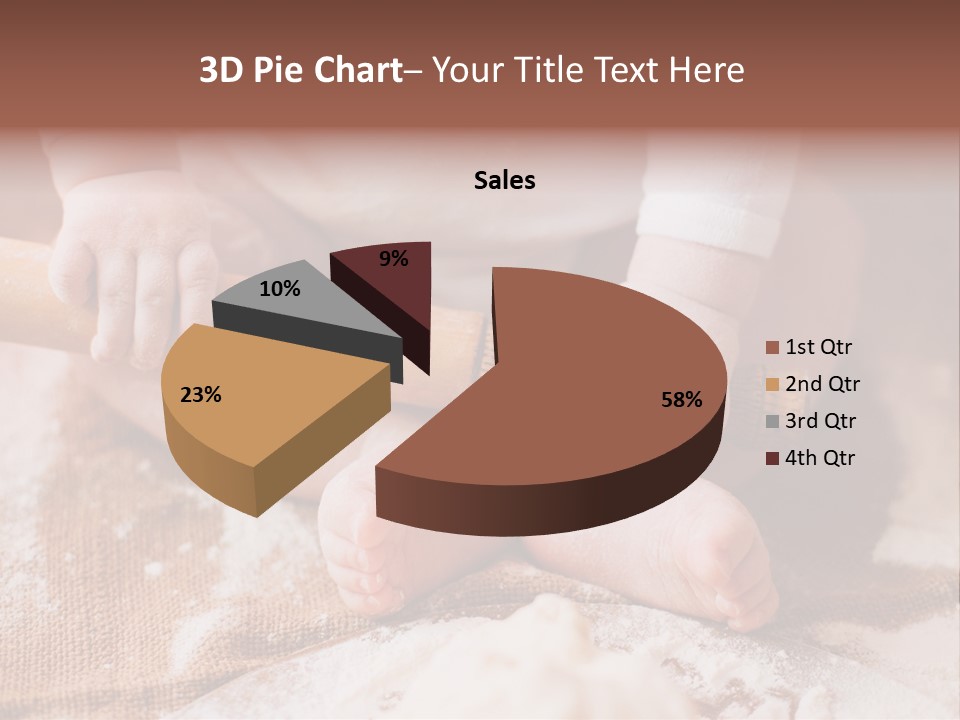 A Baby Holding A Rolling Pin On Top Of A Table PowerPoint Template
