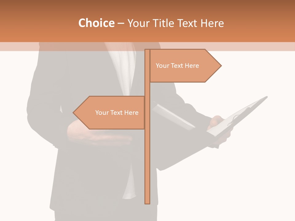 A Man In A Suit Holding A Folder PowerPoint Template