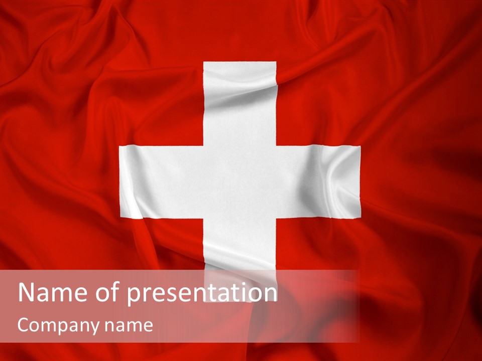 A Red And White Flag With A White Cross On It PowerPoint Template