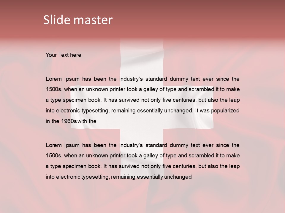 A Red And White Flag With A White Cross On It PowerPoint Template