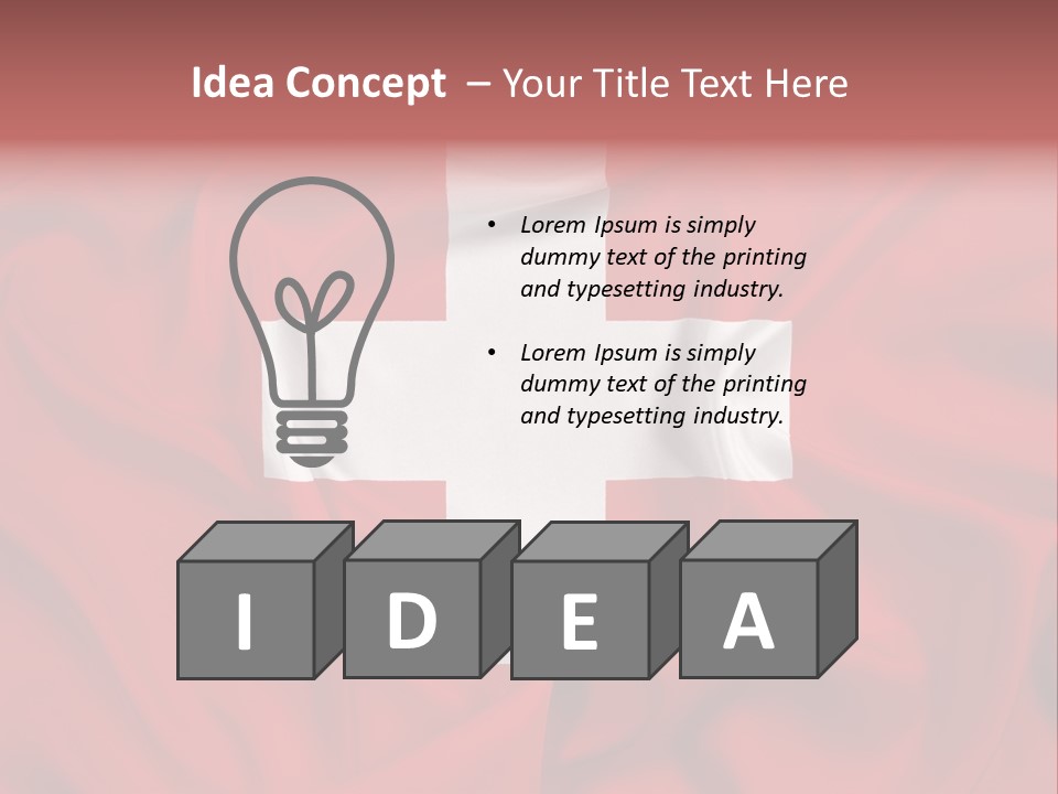 A Red And White Flag With A White Cross On It PowerPoint Template