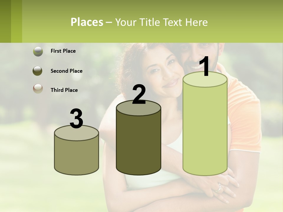 A Man And Woman Hugging Each Other In A Park PowerPoint Template