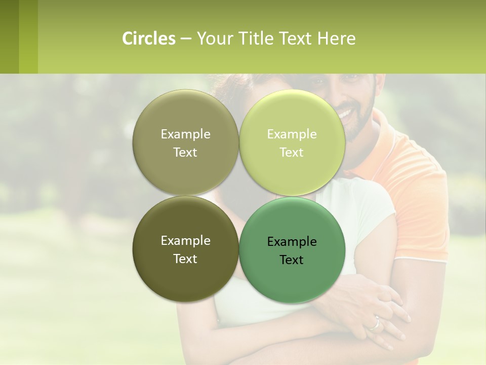 A Man And Woman Hugging Each Other In A Park PowerPoint Template