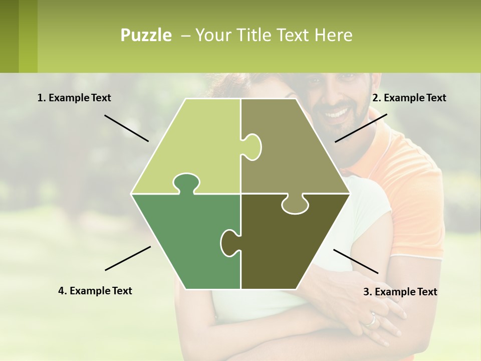 A Man And Woman Hugging Each Other In A Park PowerPoint Template