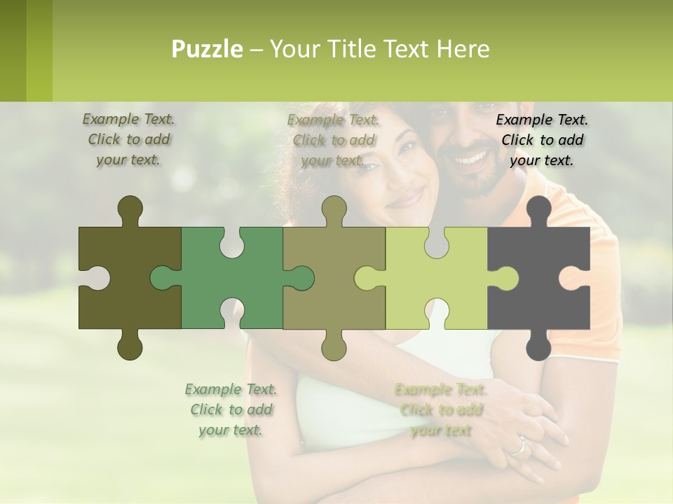 A Man And Woman Hugging Each Other In A Park PowerPoint Template