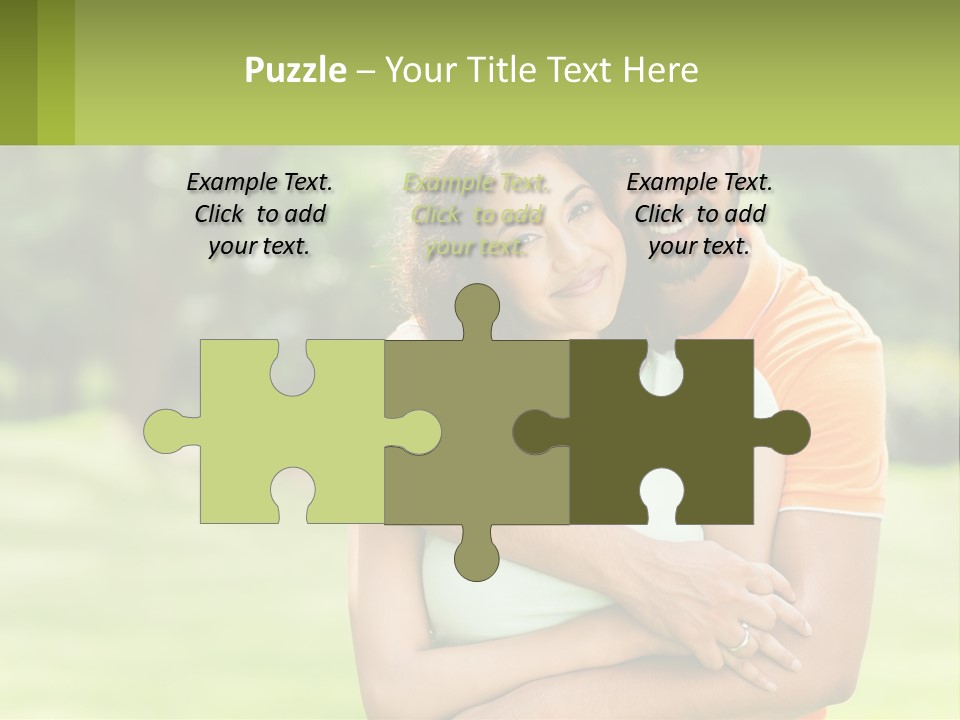 A Man And Woman Hugging Each Other In A Park PowerPoint Template