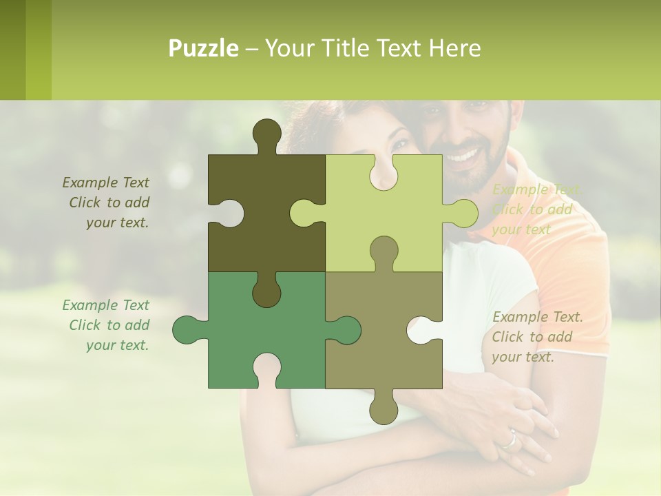 A Man And Woman Hugging Each Other In A Park PowerPoint Template