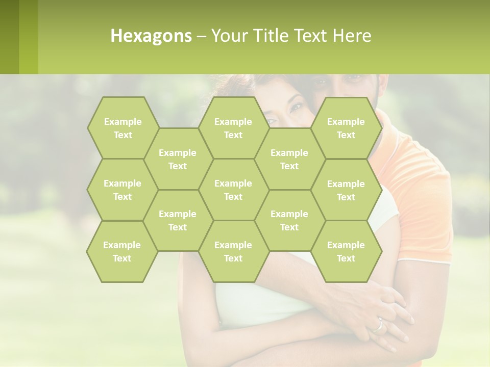 A Man And Woman Hugging Each Other In A Park PowerPoint Template