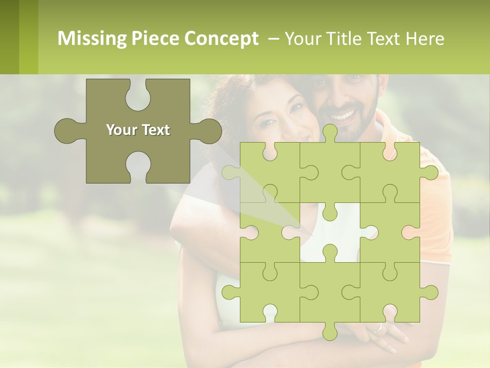 A Man And Woman Hugging Each Other In A Park PowerPoint Template