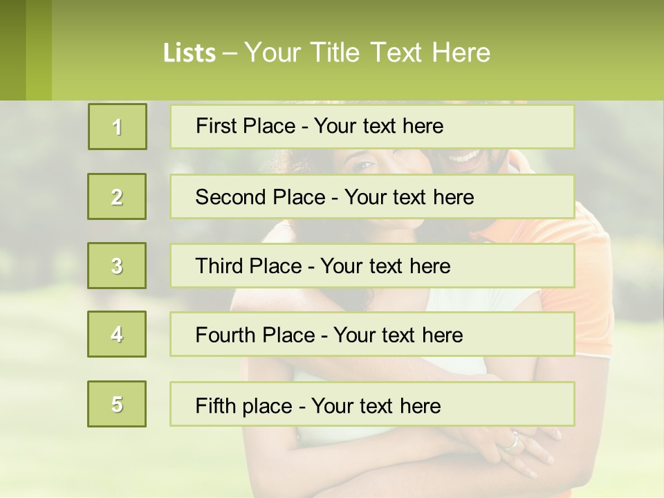 A Man And Woman Hugging Each Other In A Park PowerPoint Template