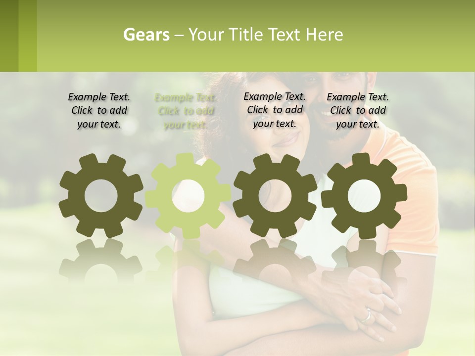 A Man And Woman Hugging Each Other In A Park PowerPoint Template