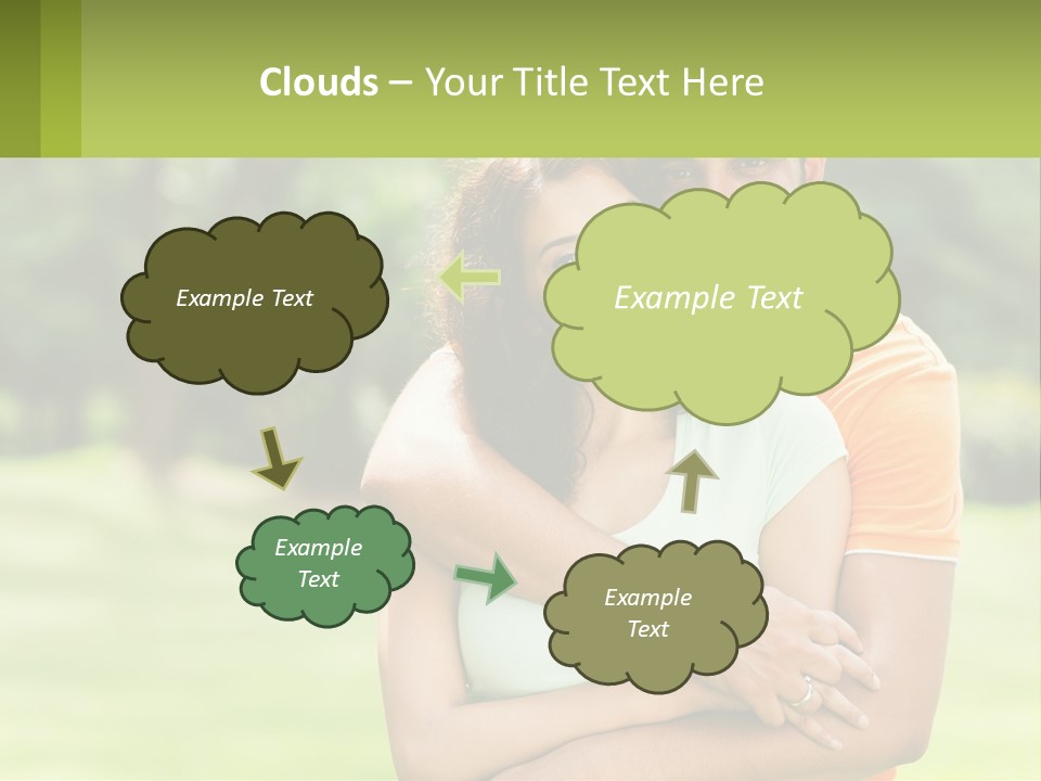 A Man And Woman Hugging Each Other In A Park PowerPoint Template