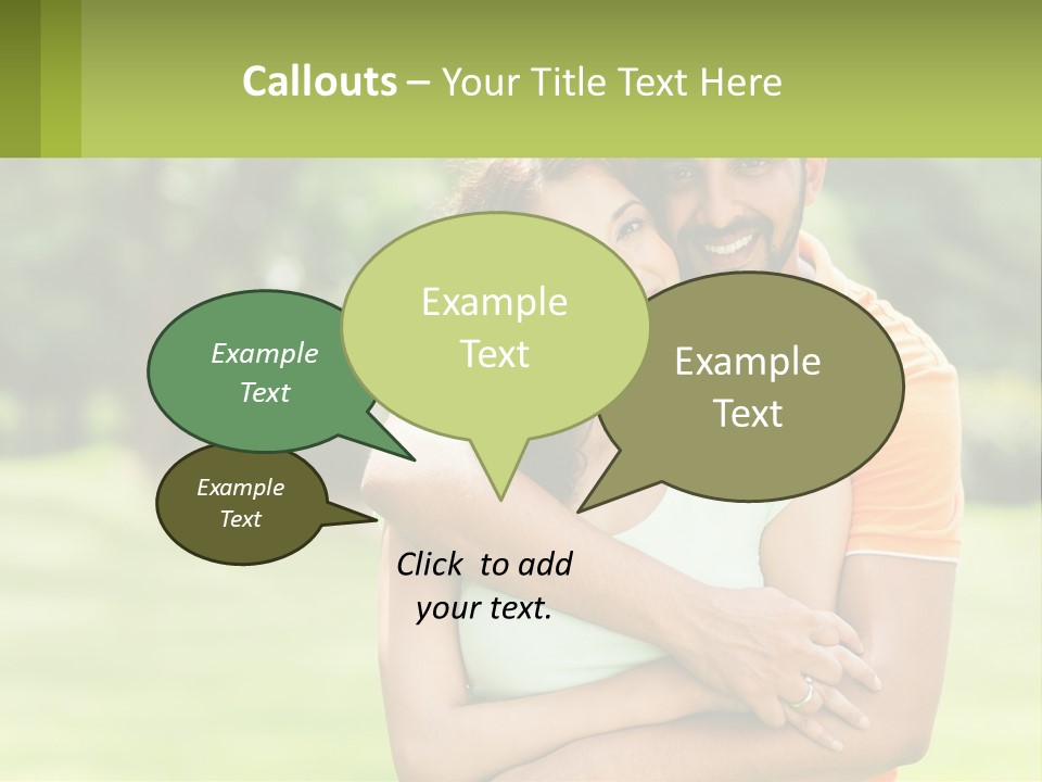 A Man And Woman Hugging Each Other In A Park PowerPoint Template