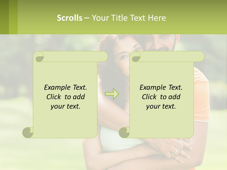 A Man And Woman Hugging Each Other In A Park PowerPoint Template