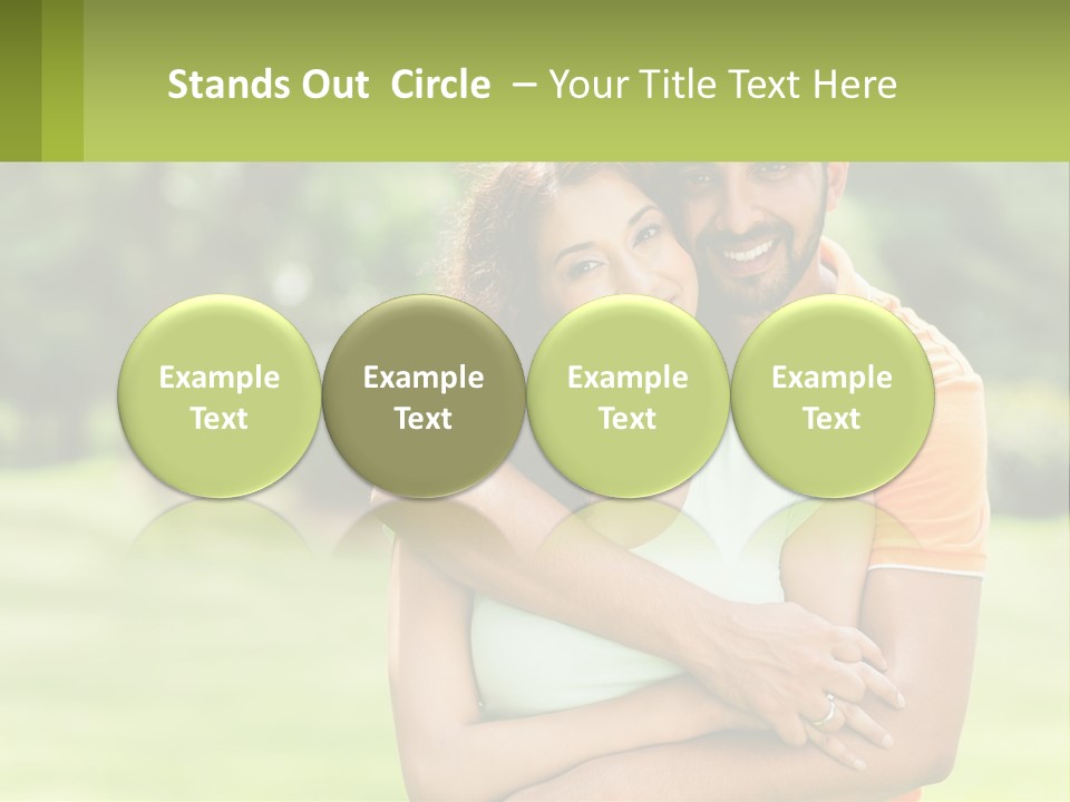 A Man And Woman Hugging Each Other In A Park PowerPoint Template
