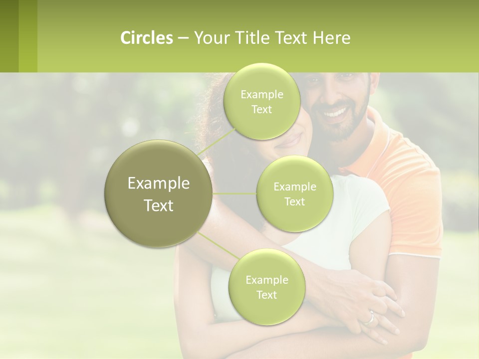 A Man And Woman Hugging Each Other In A Park PowerPoint Template