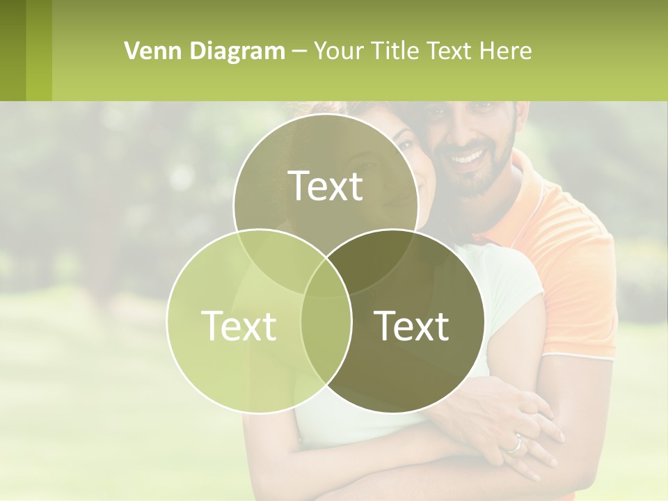 A Man And Woman Hugging Each Other In A Park PowerPoint Template