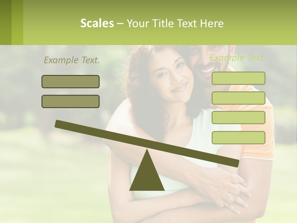 A Man And Woman Hugging Each Other In A Park PowerPoint Template