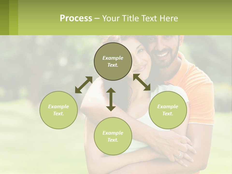 A Man And Woman Hugging Each Other In A Park PowerPoint Template