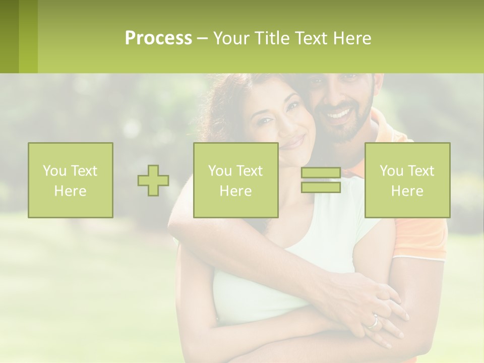 A Man And Woman Hugging Each Other In A Park PowerPoint Template