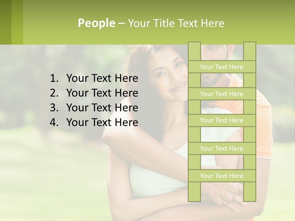 A Man And Woman Hugging Each Other In A Park PowerPoint Template