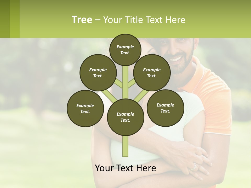 A Man And Woman Hugging Each Other In A Park PowerPoint Template