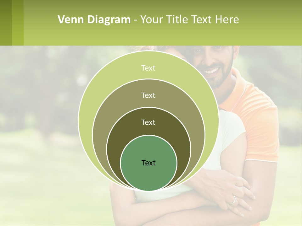 A Man And Woman Hugging Each Other In A Park PowerPoint Template