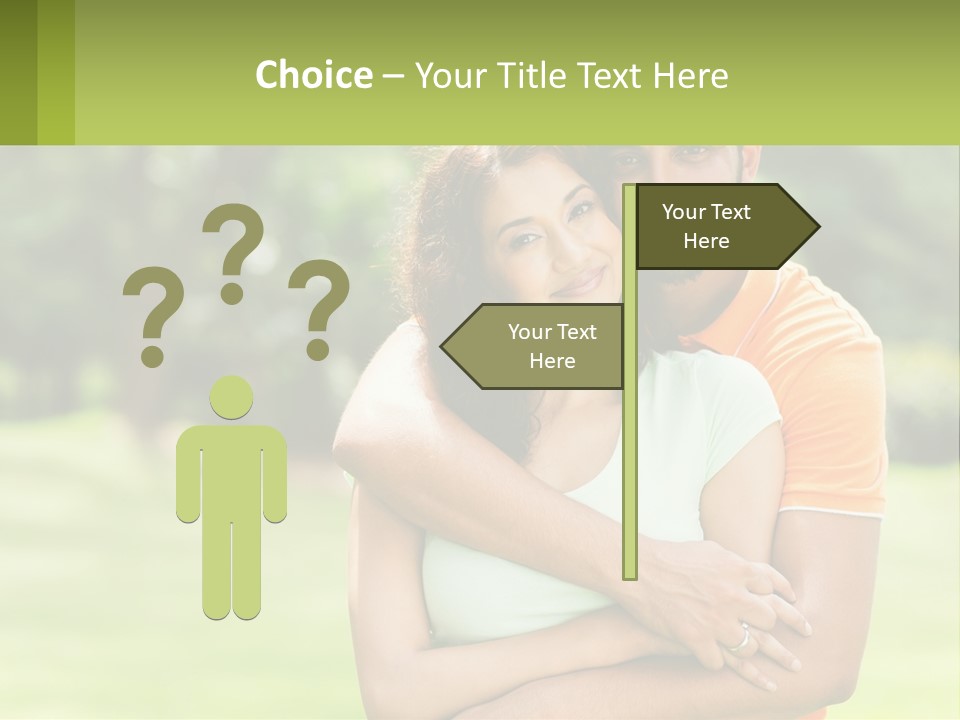 A Man And Woman Hugging Each Other In A Park PowerPoint Template